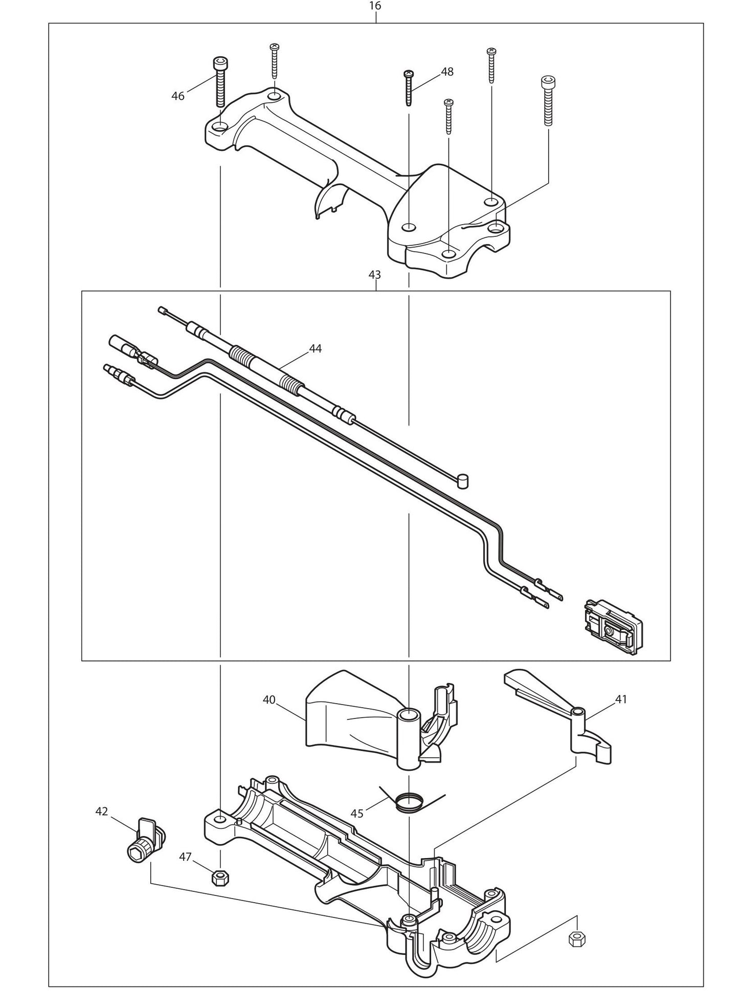 EM4251, EM4251CA Control Lever Assembly Parts