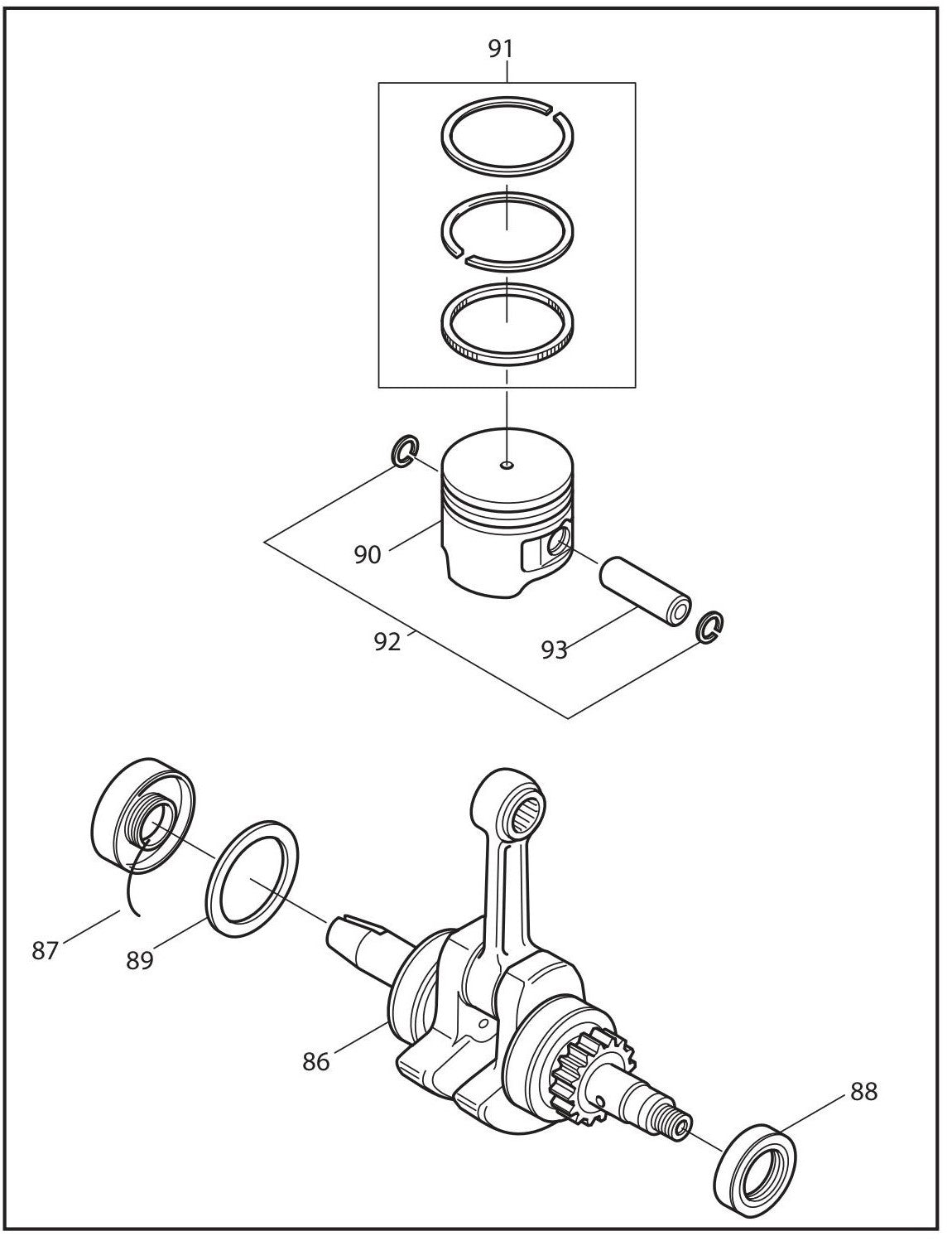 EM4251, EM4251CA Piston and Crankshaft Assembly Parts