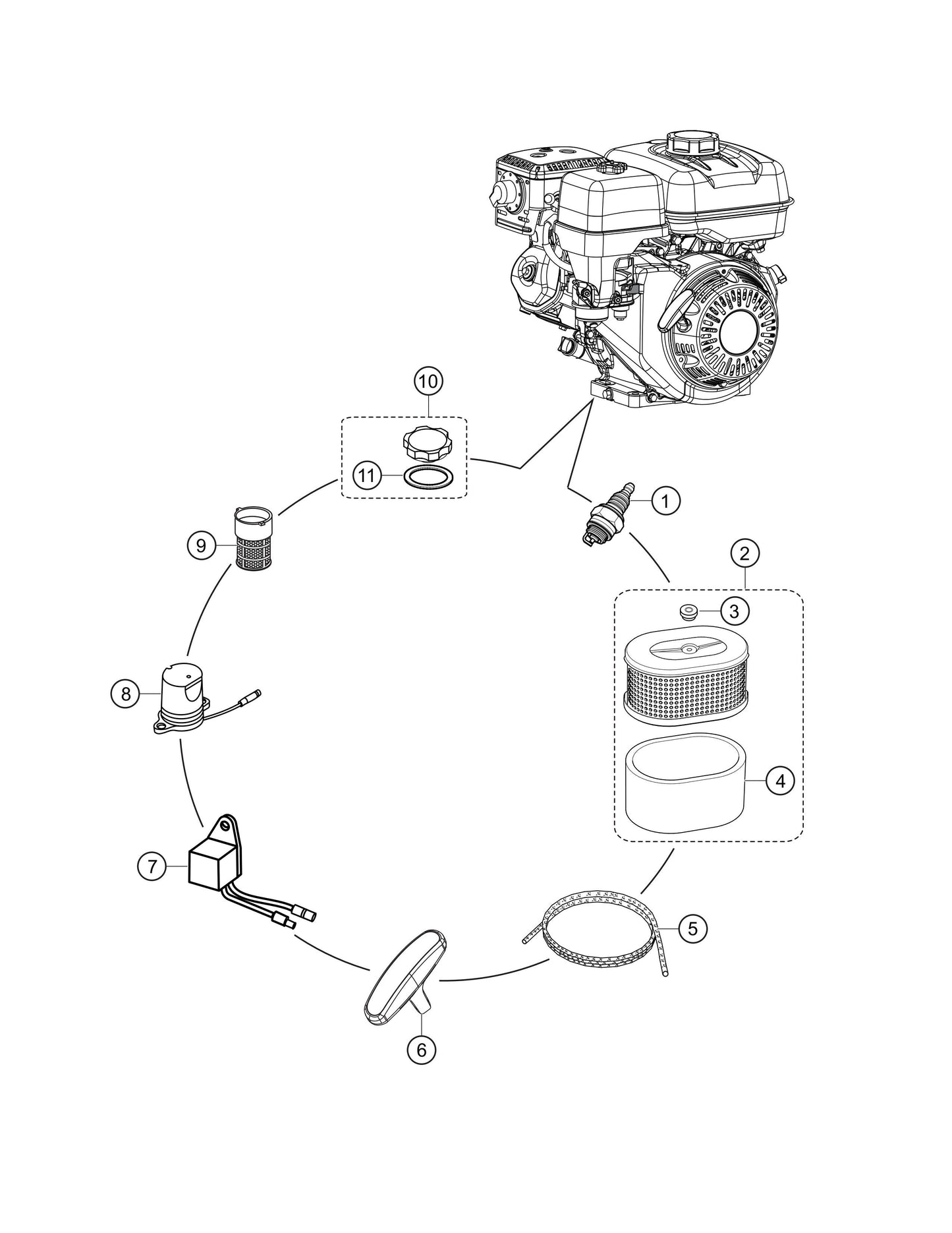 Engine Service Assembly Parts- EM70S (Steel), EM70P (Plastic) Plaster And Motor Mixer