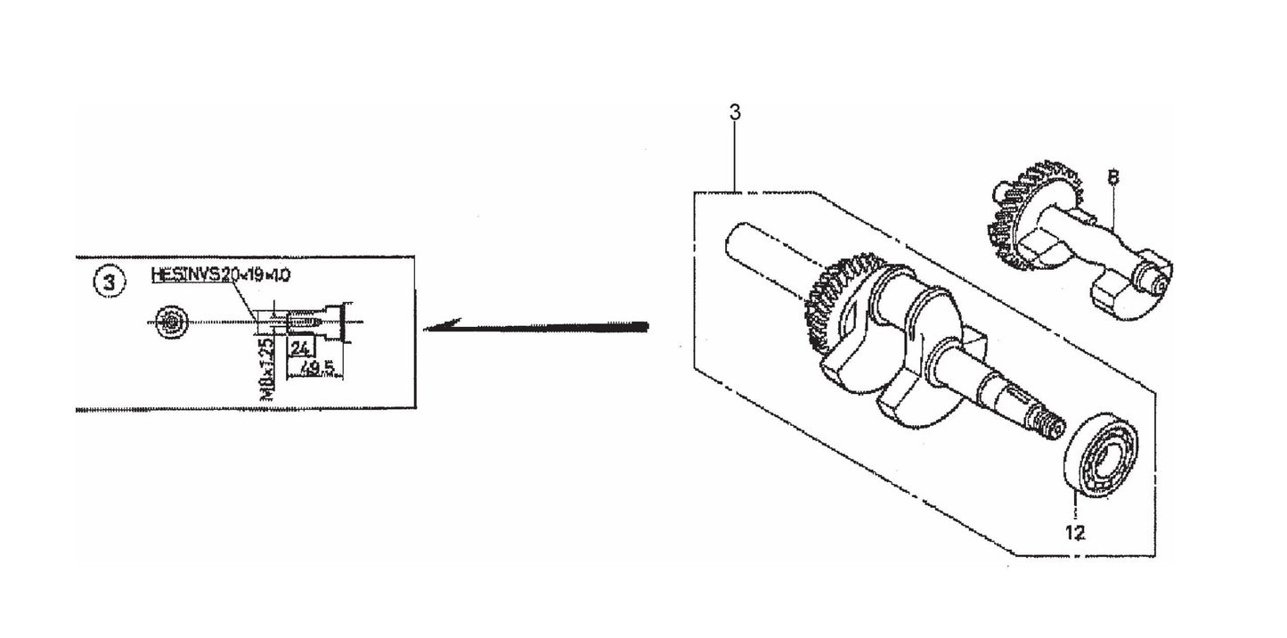 Crankshaft Assembly Parts- EM90S (Steel), EM90P (Plastic) Plaster And Motor Mixer