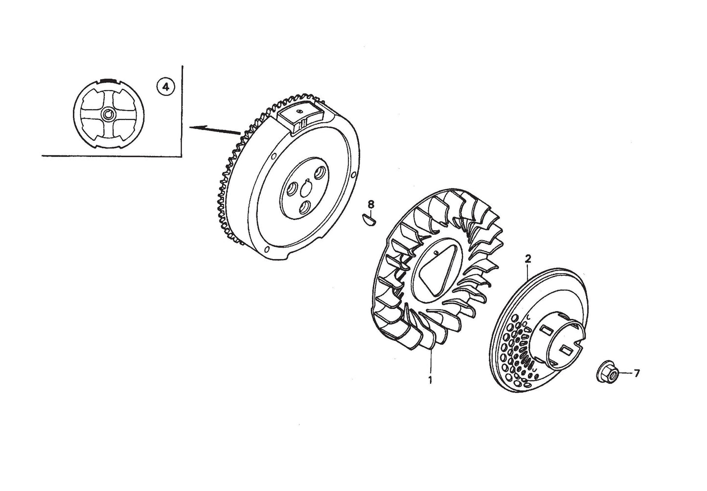 Flywheel Assembly Parts- EM90S (Steel), EM90P (Plastic) Plaster And Motor Mixer