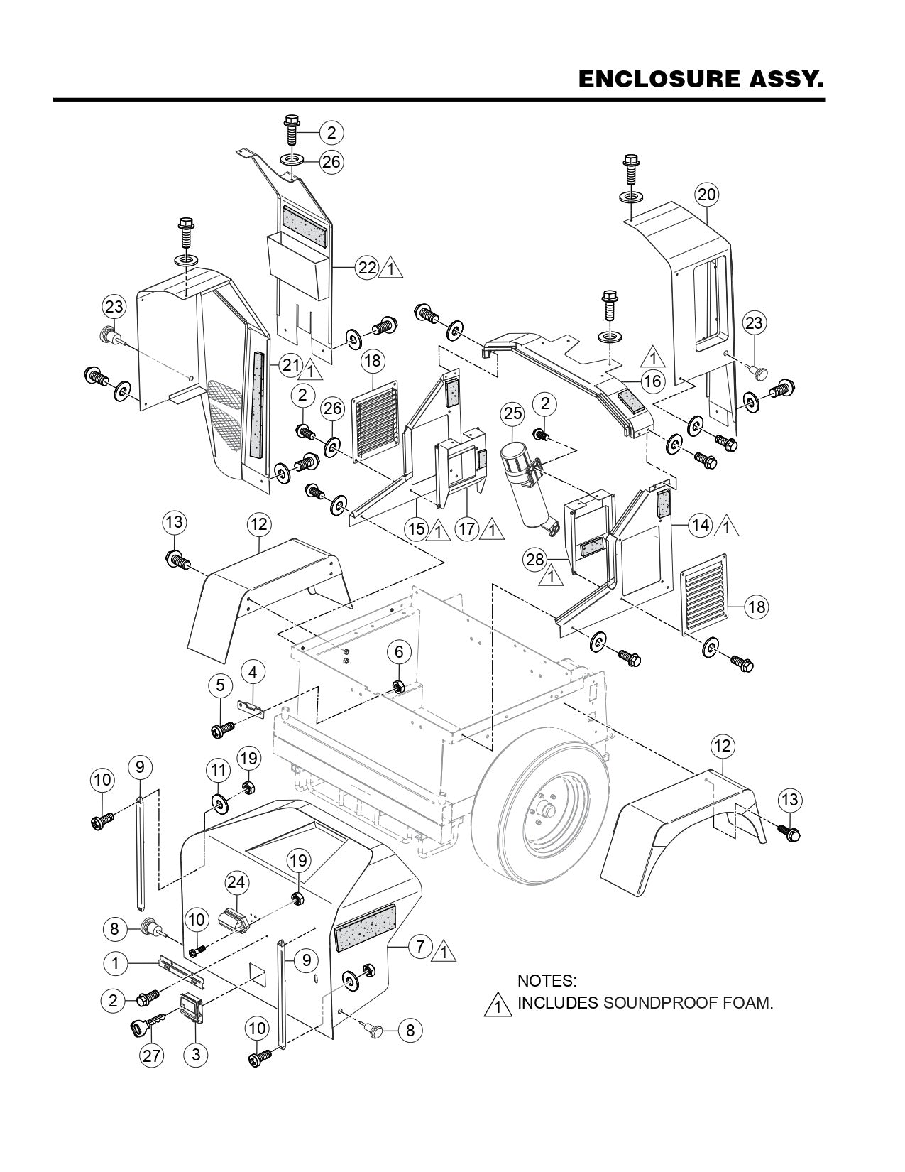 GBX GloBug Lighting System Enclosure Assembly Parts by Multiquip