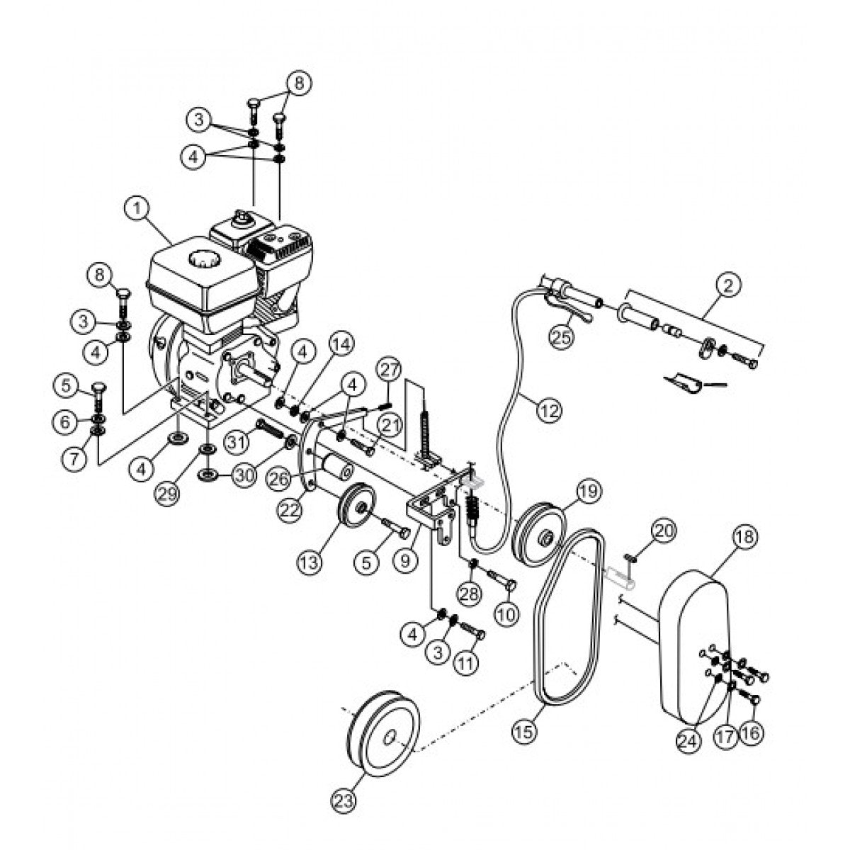 CA4HM Engine Assembly (S/N CL0132684 and Below) Parts by Multiquip Whiteman