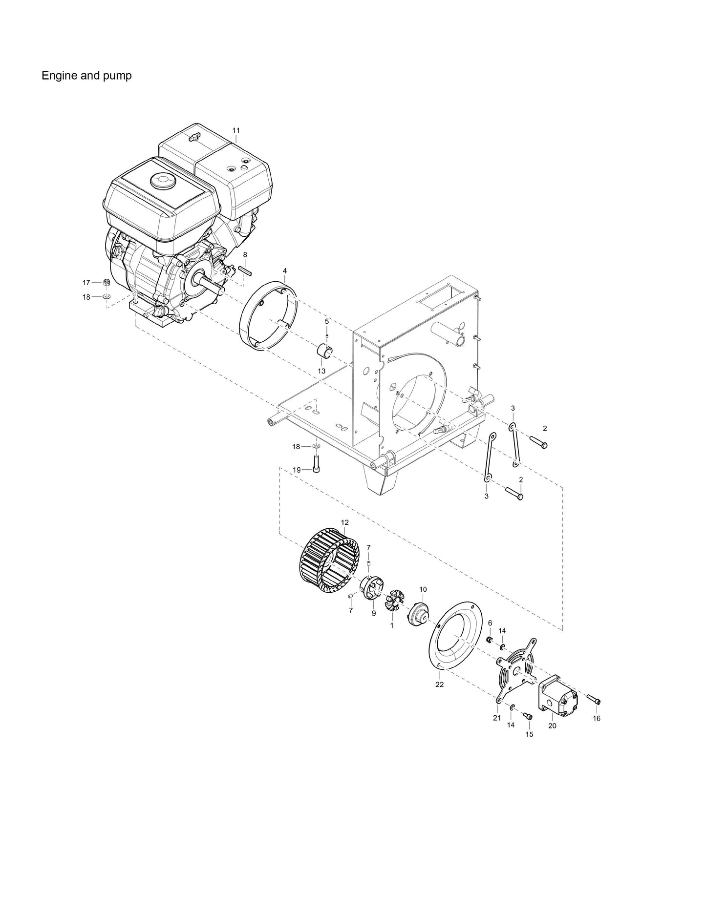 PAC P 9 EU Hydraulic Power Pack Engine And Pump Assembly Parts By Chicago Pneumatics
