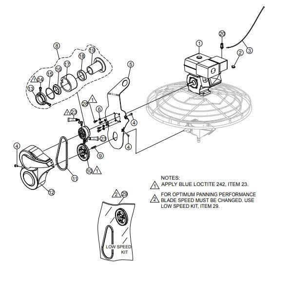 Engine Assembly Parts for B46-Series Trowels by Multiquip Whiteman