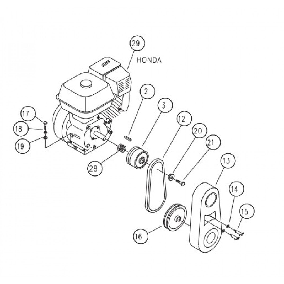 EPOXY/M SERIES 5.0 Honda Engine Assembly Parts by Multiquip Whiteman