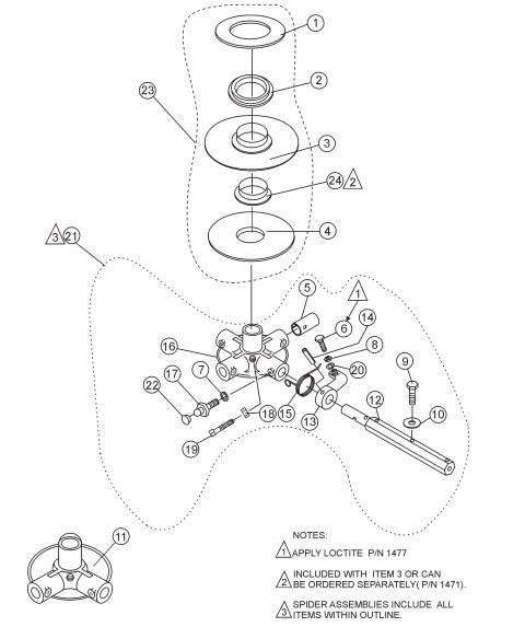 4 Blade Spider Assembly Parts for Epoxy Series by Multiquip Whiteman