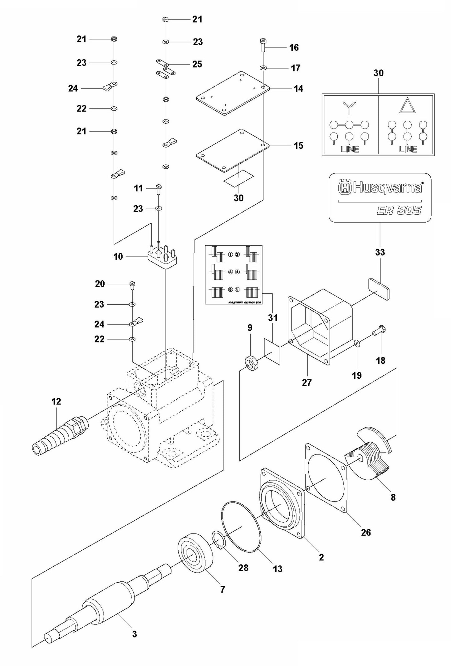 ER 305 Product Complete Assembly Parts by husqvarna