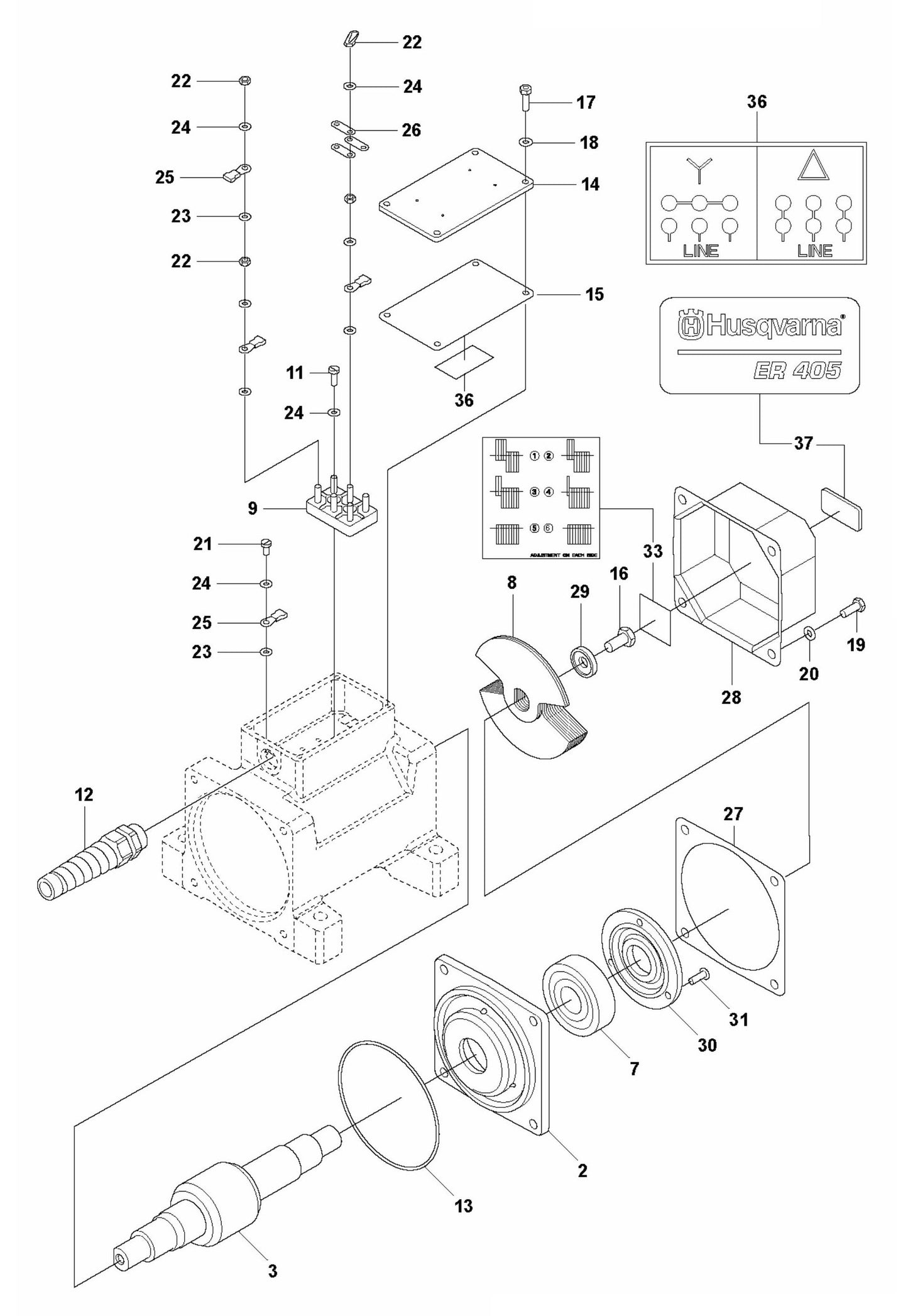 ER 405 Product Complete Assembly Parts by husqvarna