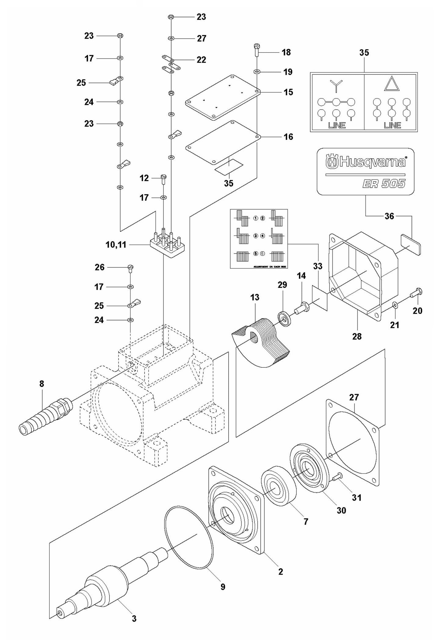 ER 505 Product Complete Assembly Parts by husqvarna