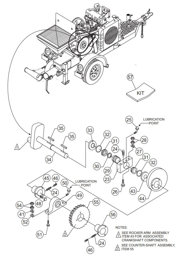 C30HDG Pump Crankshaft Assembly Parts by Multiquip