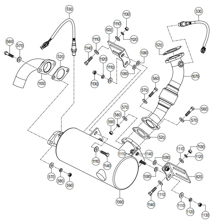 C30HDGA Pump Muffler Assembly Parts By Multiquip