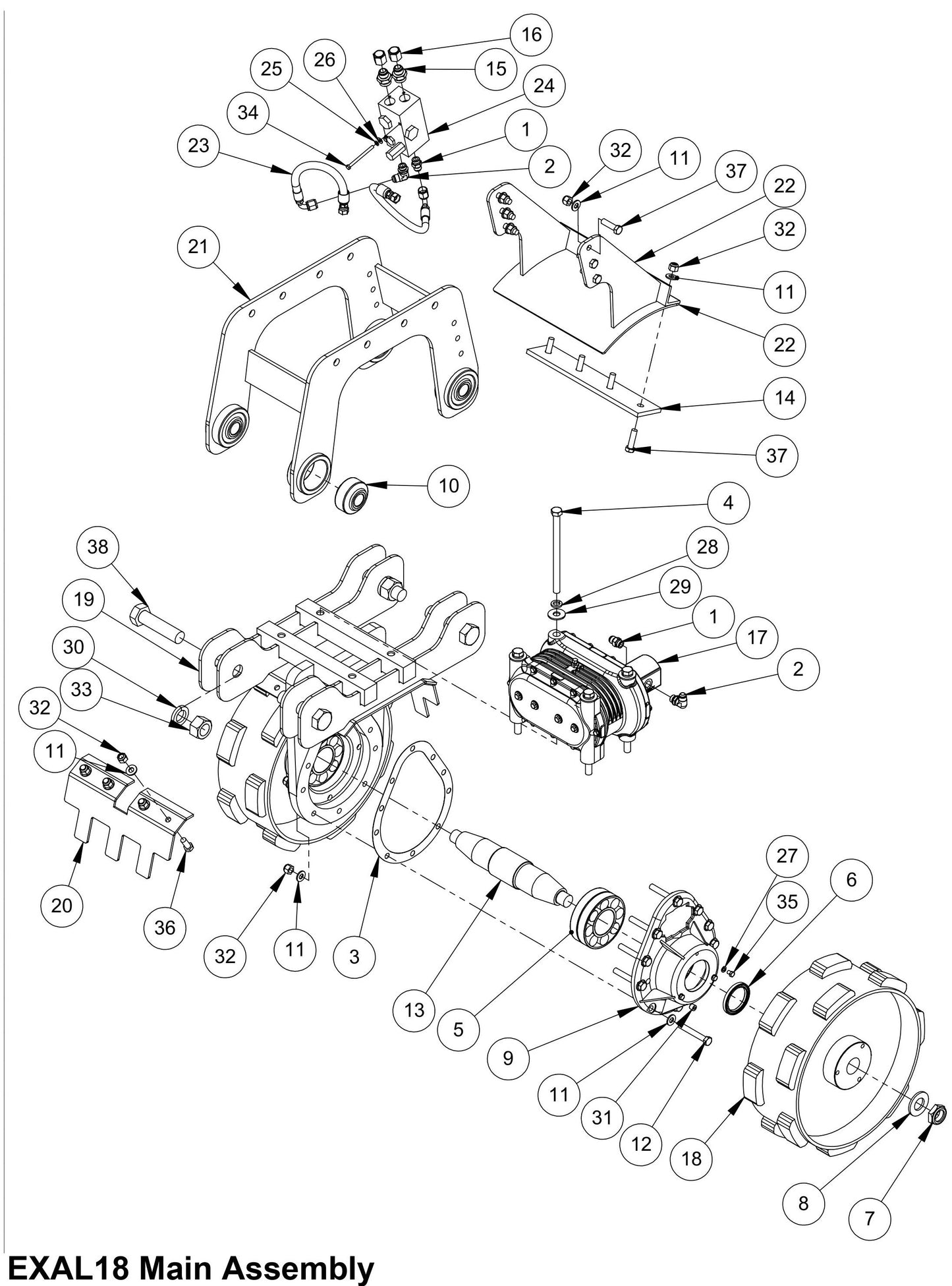 EXAL18 Main Assembly Parts By MBW