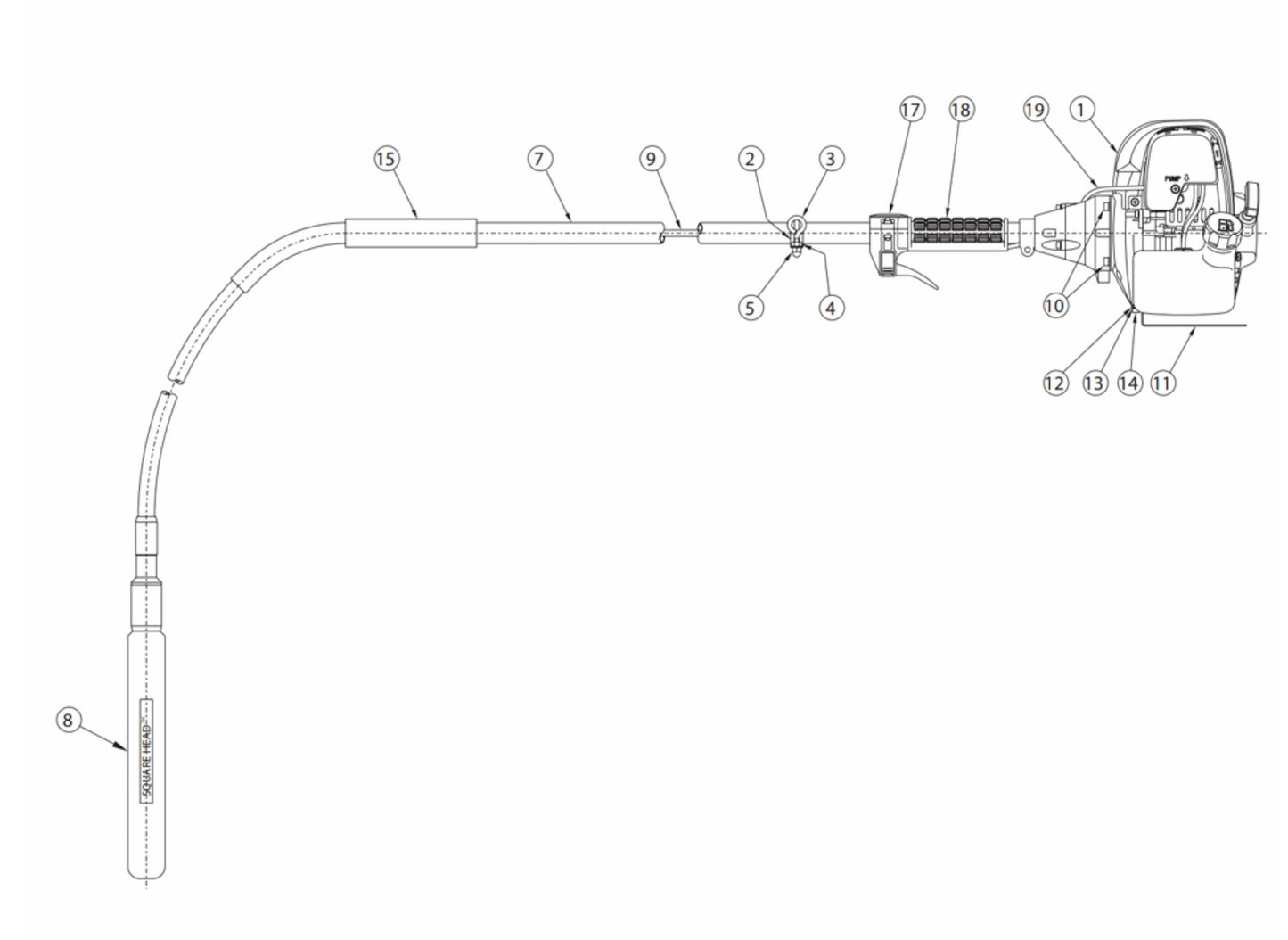 Wyco EZ Vibe Drawing Parts For EZ Vibe Concrete Vibrator Motors By Wyco