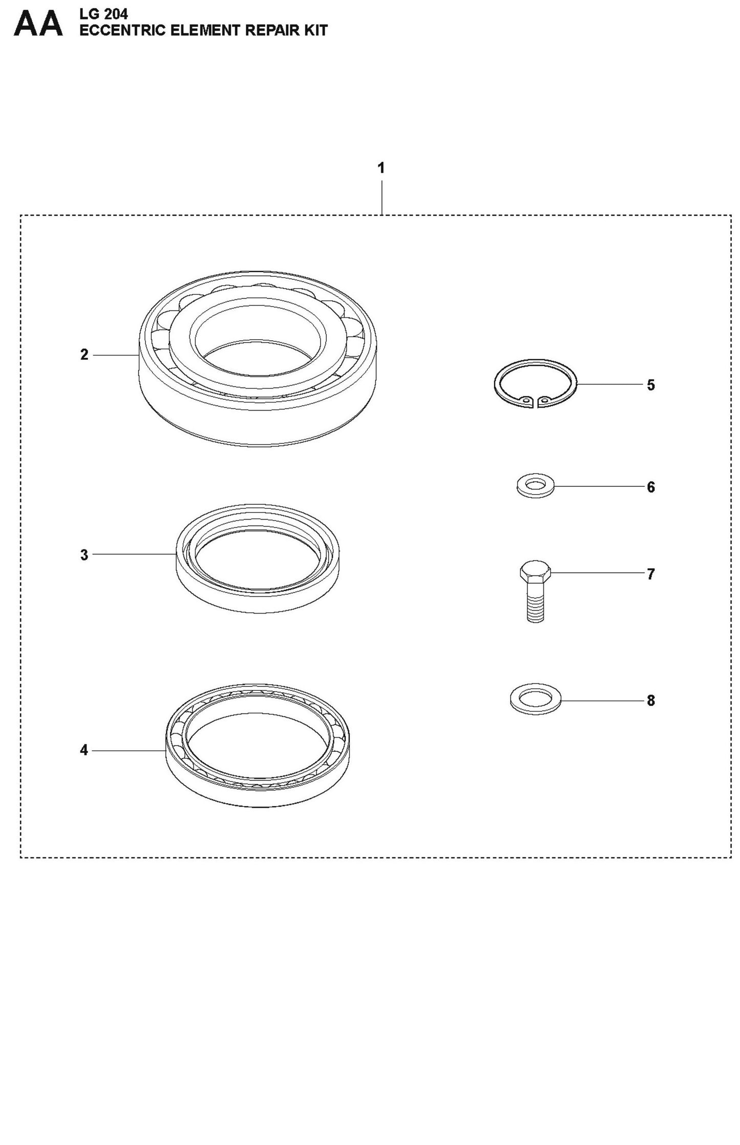 Eccentric Element Repair Kit Parts For LG 204 Diesel By Husqvarna