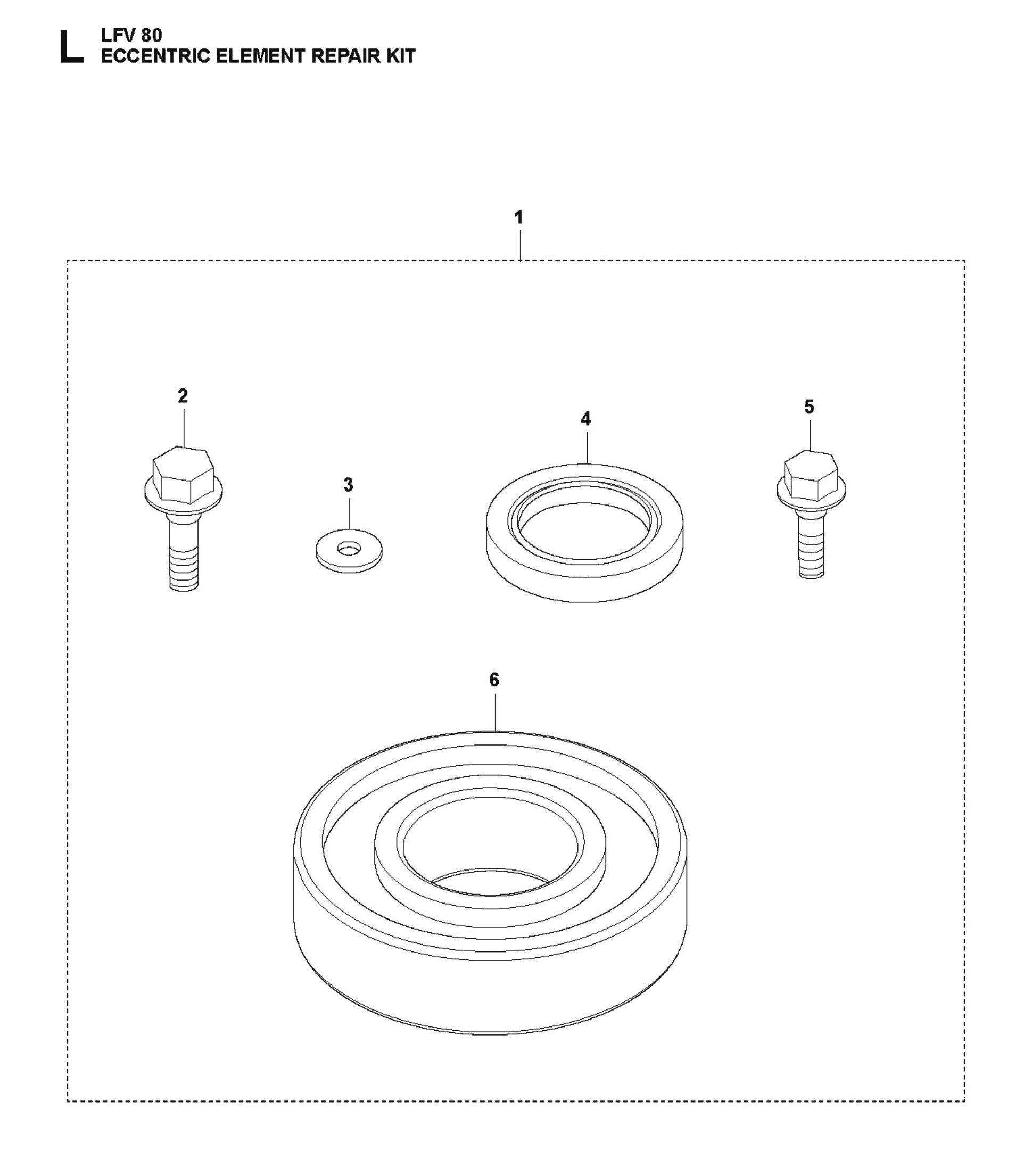 Eccentric Element Repair Kit Parts For LFV 80 By Husqvarna