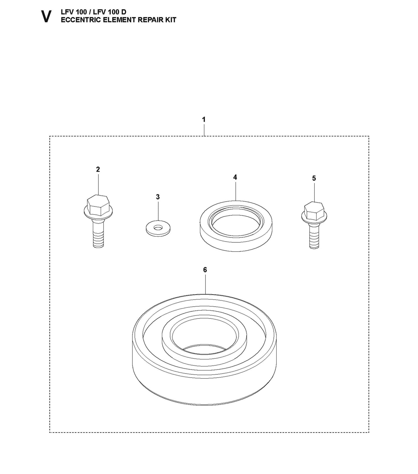 Eccentric Element Repair Kit Parts For LFV 100 By Husqvarna