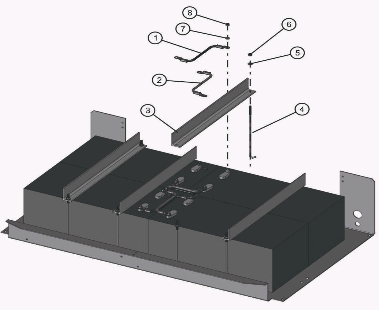 Eclipse AB 2220 SE Arrow Board - Four Battery Installation (Option) Assembly Parts By Allmand