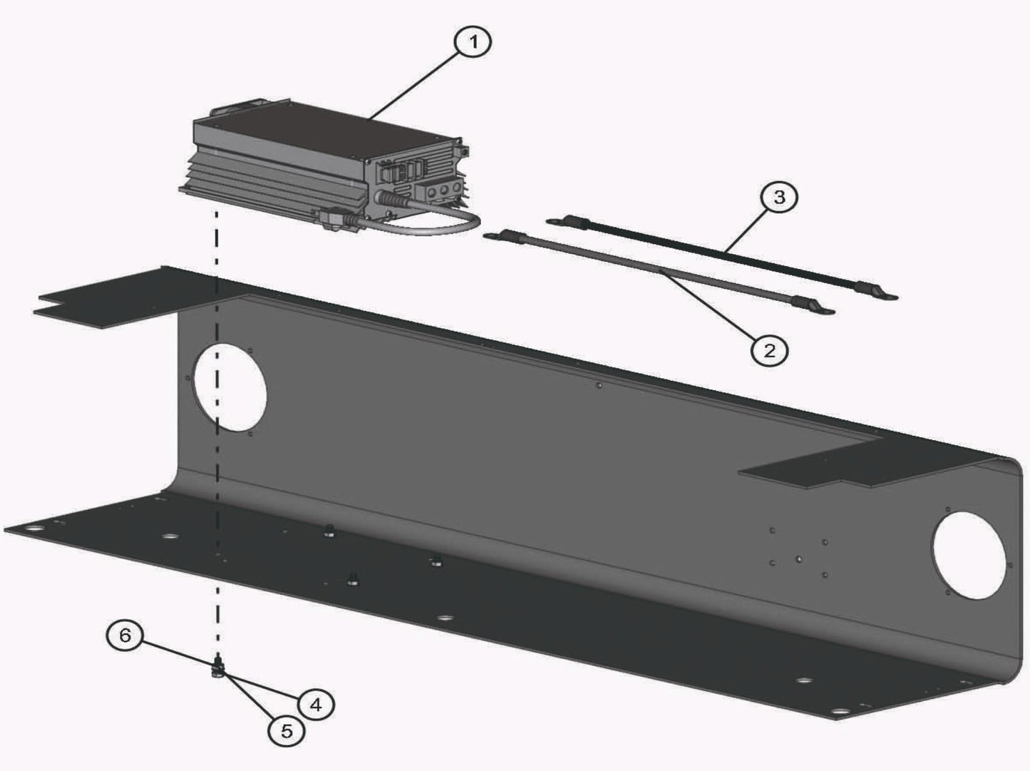 Eclipse AB 2220 SE Arrow Board - Battery Charger Installation Assembly Parts By Allmand