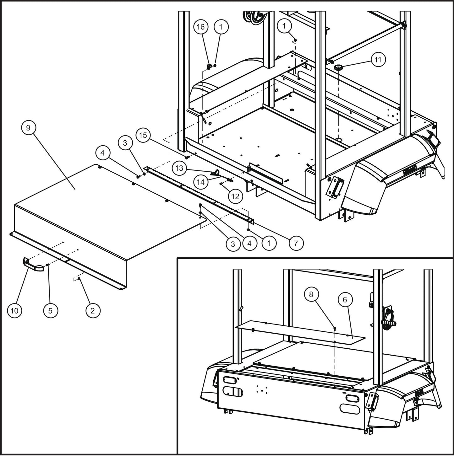 Eclipse AB 2400 SE Arrow Board-Trailer Base Group (1 of 3) Assembly Parts By Allmand
