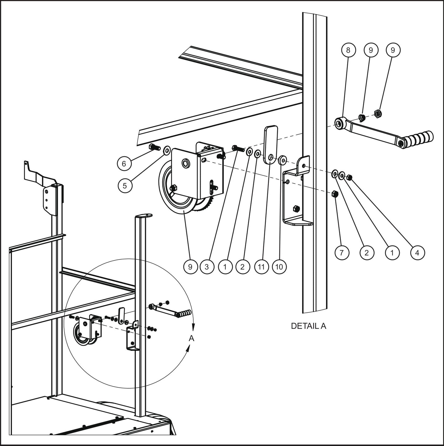 Eclipse AB 2400 SE Arrow Board-Trailer Base Group (3 of 3) Assembly Parts By Allmand