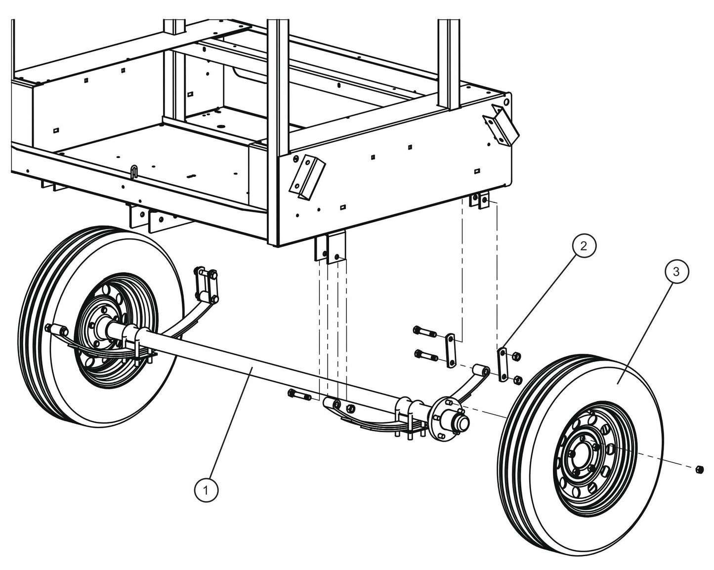 Eclipse AB 2400 SE Arrow Board-Axle Group Assembly Parts By Allmand