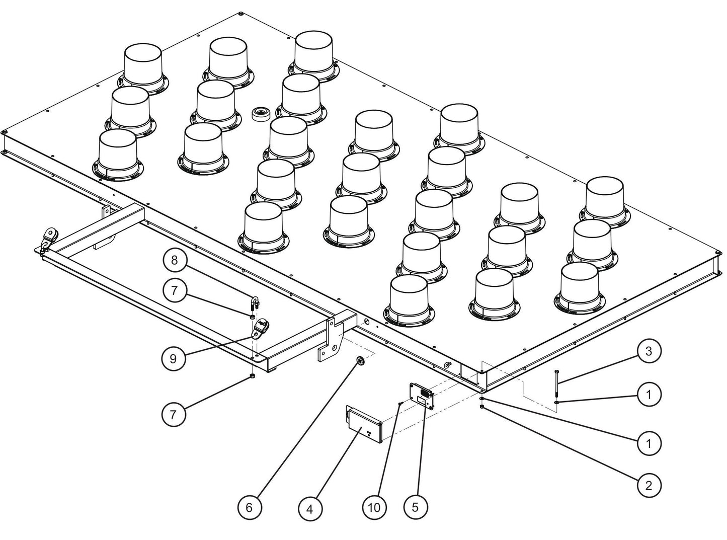 Eclipse AB 2400 SE Arrow Board-Sign Board Controller Logic and Pulley Install Group Assembly Parts By Allmand