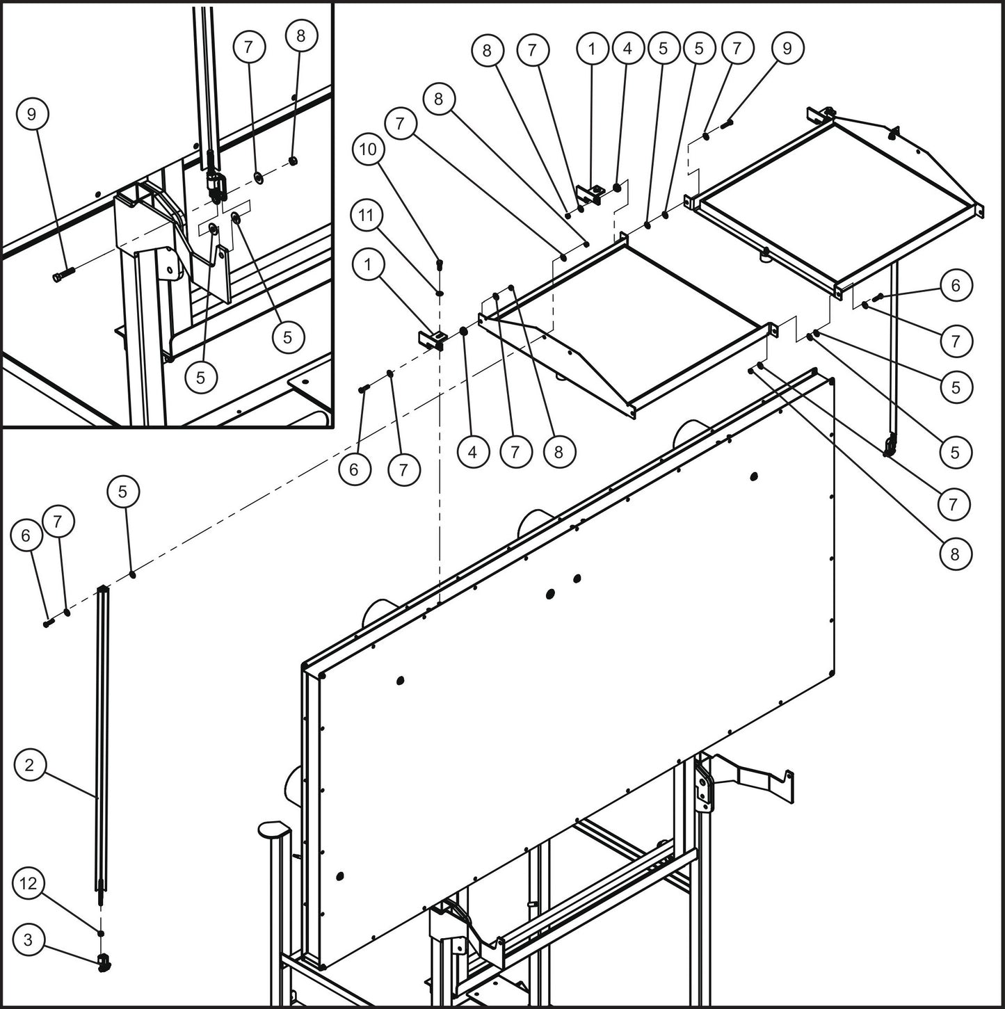 Eclipse AB 2400 SE Arrow Board-Double 50 Watt Solar Panel Group (1 of 2) Assembly Parts By Allmand