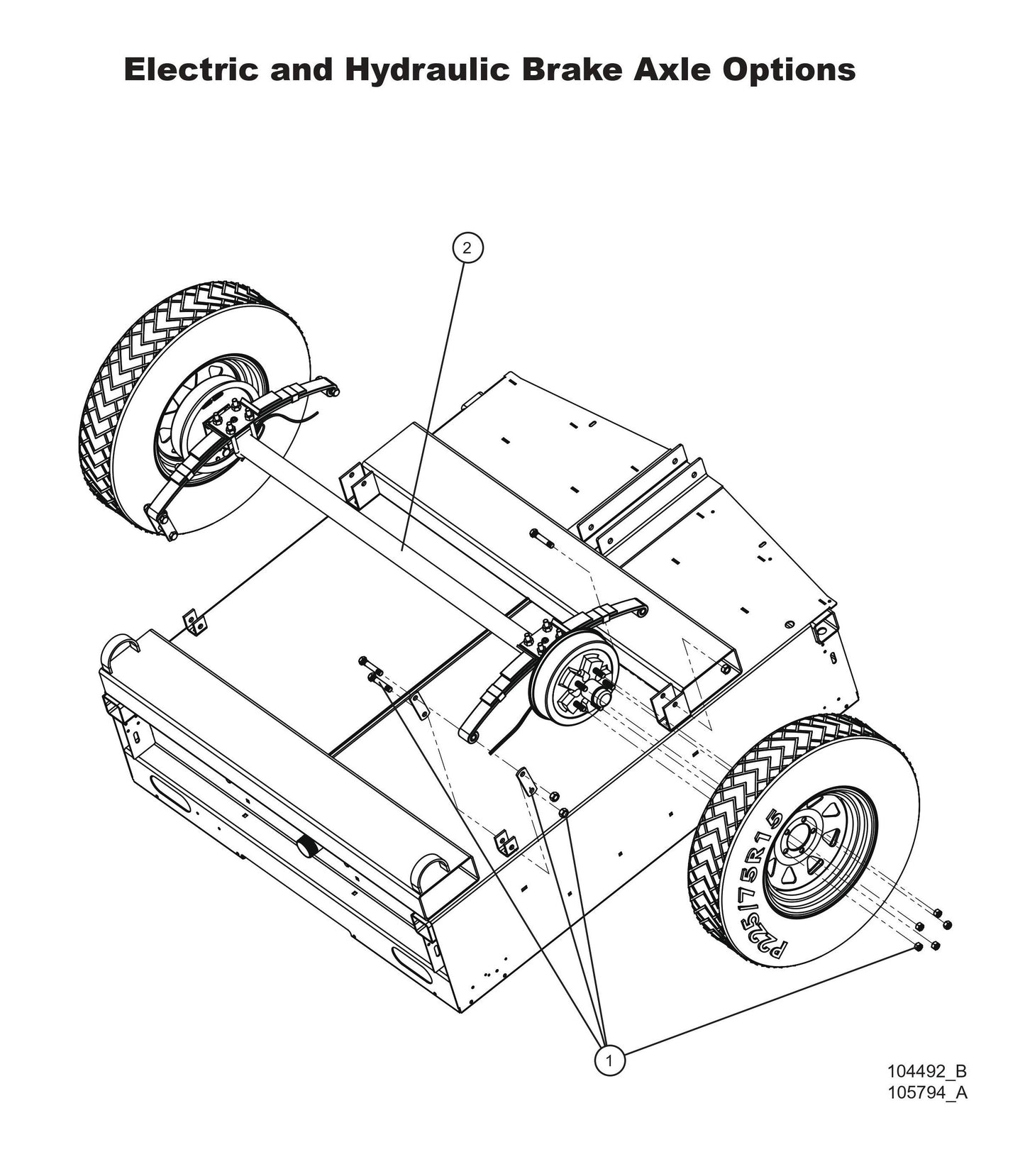 Electric and Hydraulic Brake Axle Options Parts By Allmand