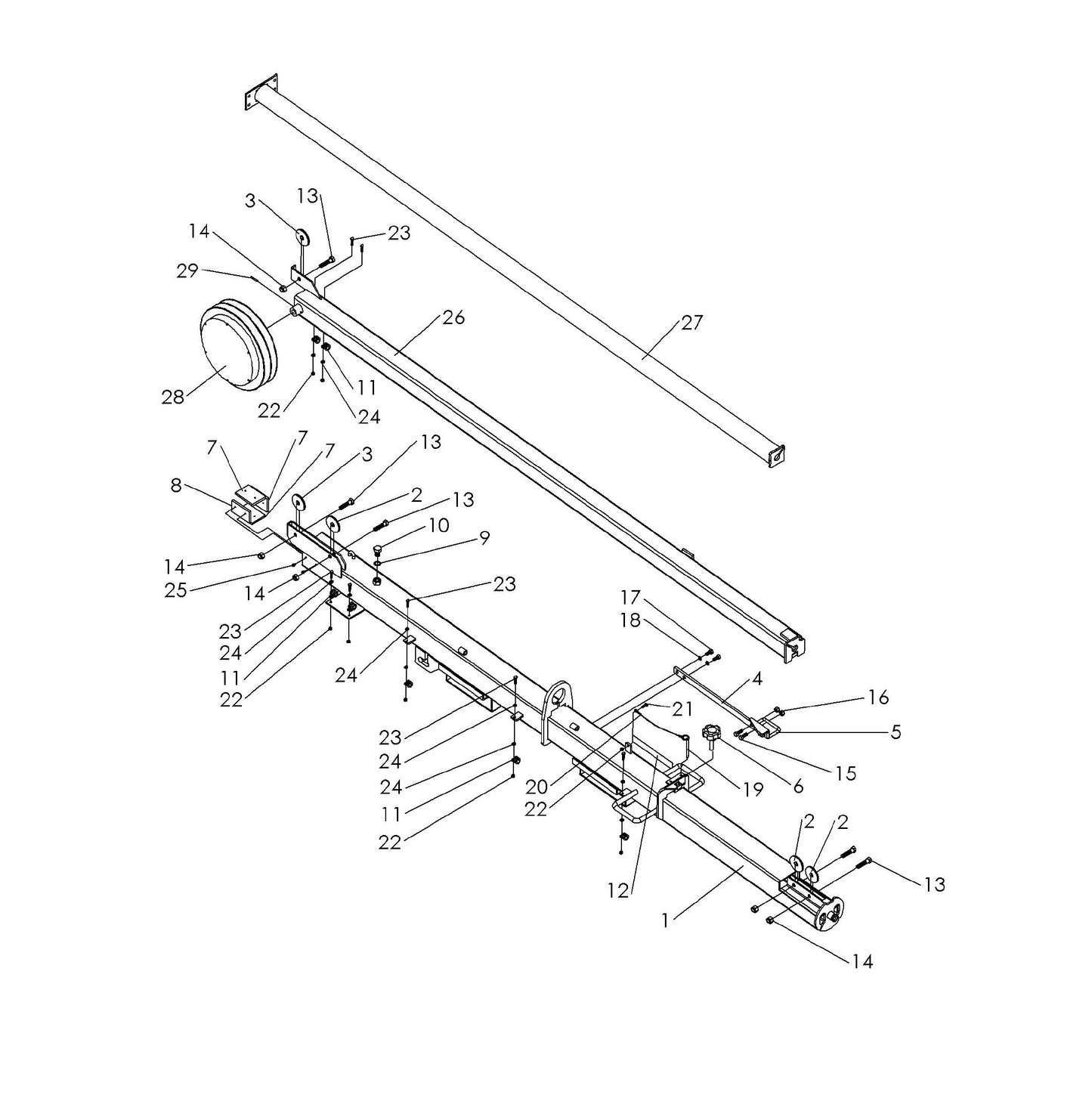 Maxi-Lite Laydown 6-8KW-Electric Winch Tower Assembly Parts By Allmand