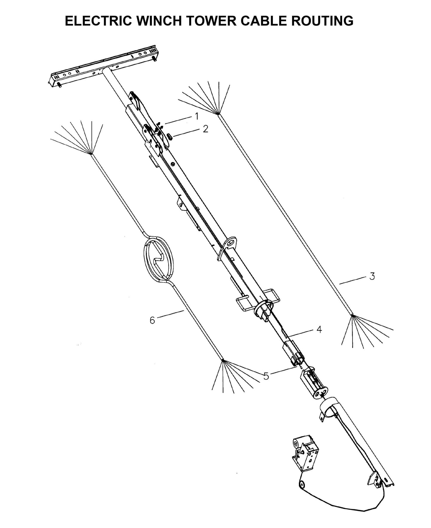 Maxi-Lite Laydown 6-8KW-Electric Winch Tower Cable Routing Parts By Allmand
