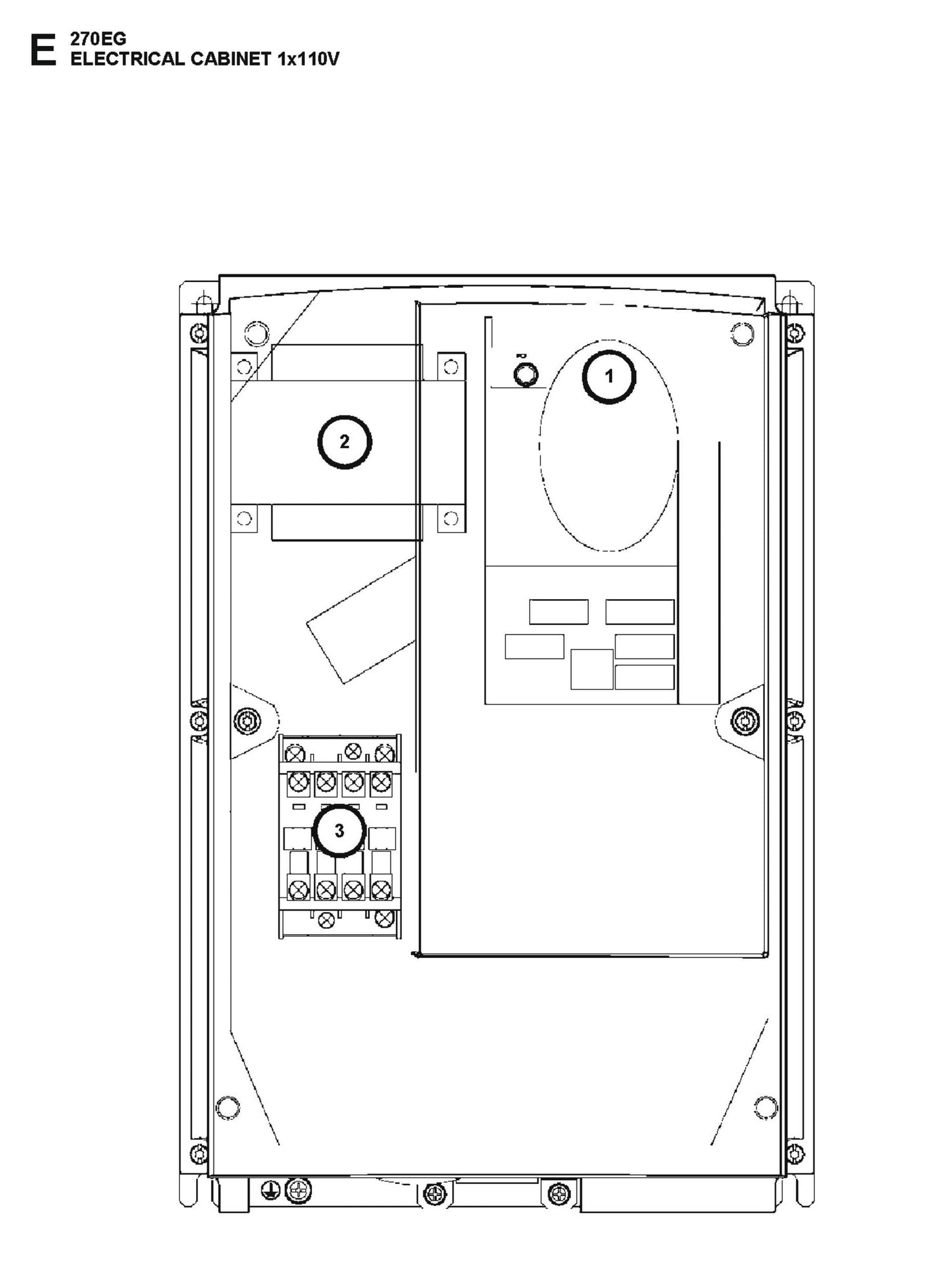 Electrical Cabinet 1x110V Parts For HTC 270 EG By Husqvarna