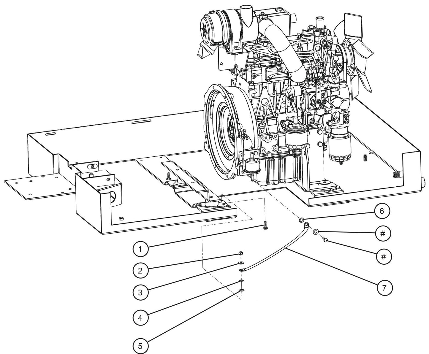 CE V-Series Night Lite Pro II Engine Ground Strap Parts By Allmand