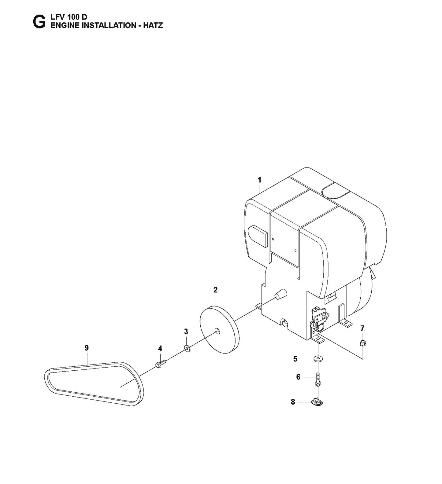 Engine Installation-Hatz Parts For LFV 100 D By Husqvarna