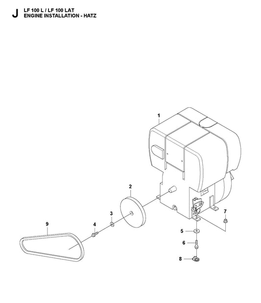Engine Installation-Hatz Parts For LF 100 LAT Petrol By Husqvarna