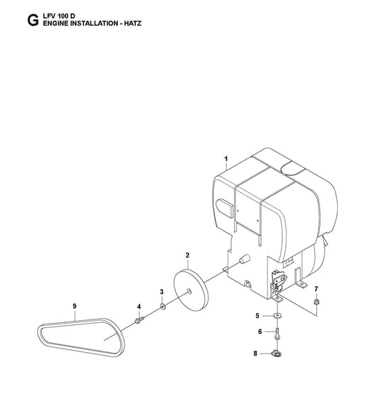 Engine Installation-Hatz Parts For LFV 100 By Husqvarna