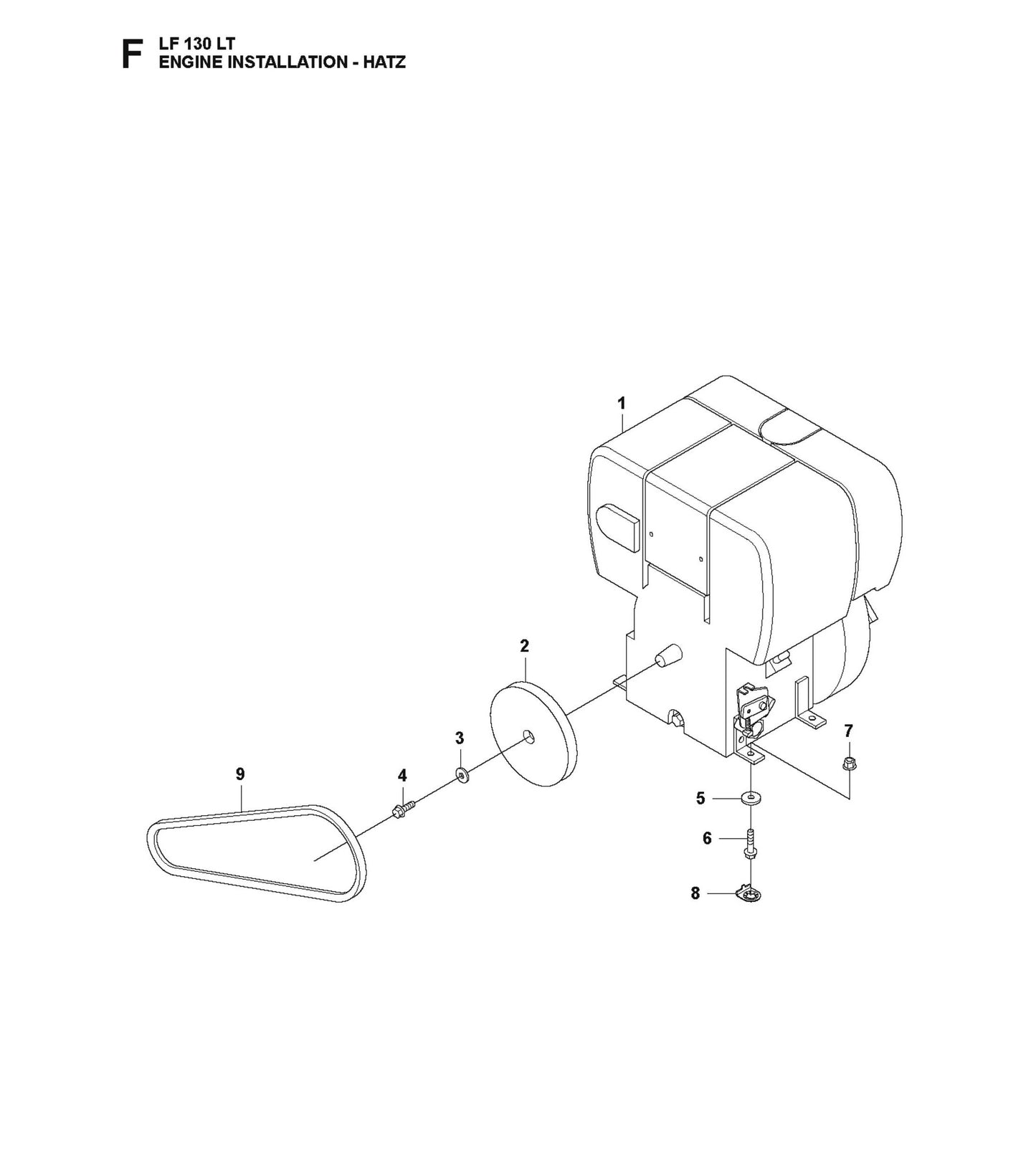 Engine Installation-Hatz Parts For LF 130 LT Petrol By Husqvarna
