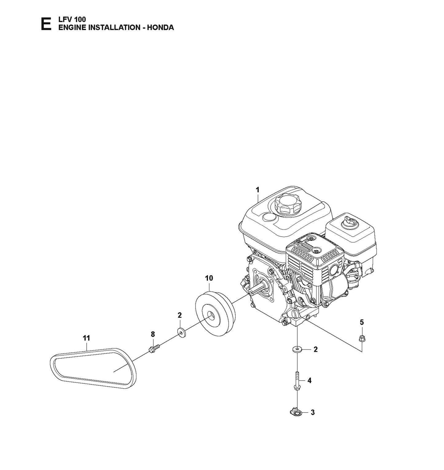 Engine Installation-Honda Parts For LFV 100 By Husqvarna
