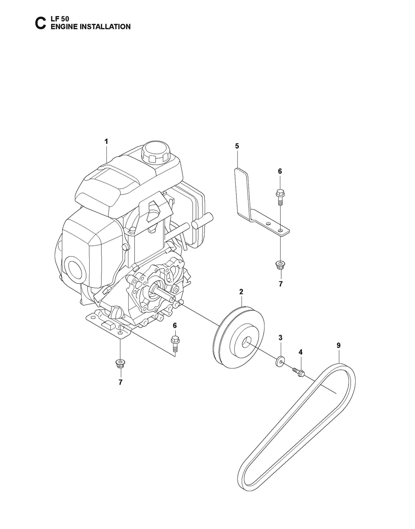 Engine Installation Parts For LF 50 L By Husqvarna