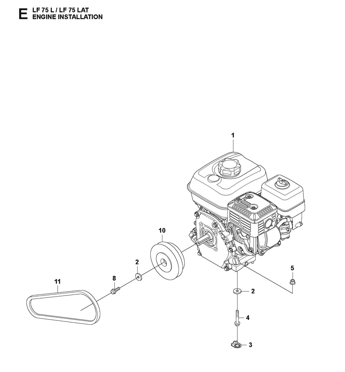 Engine Installation Parts For LF 75 LAT By Husqvarna