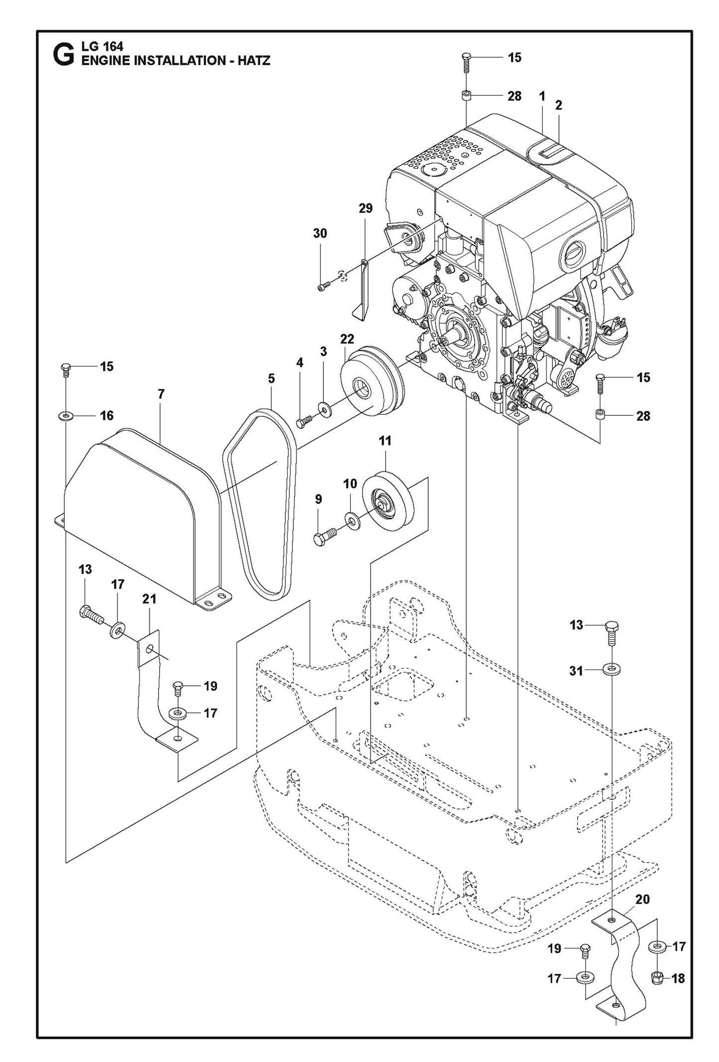Engine Installation - Hatz Parts For LG 164 Diesel By Husqvarna