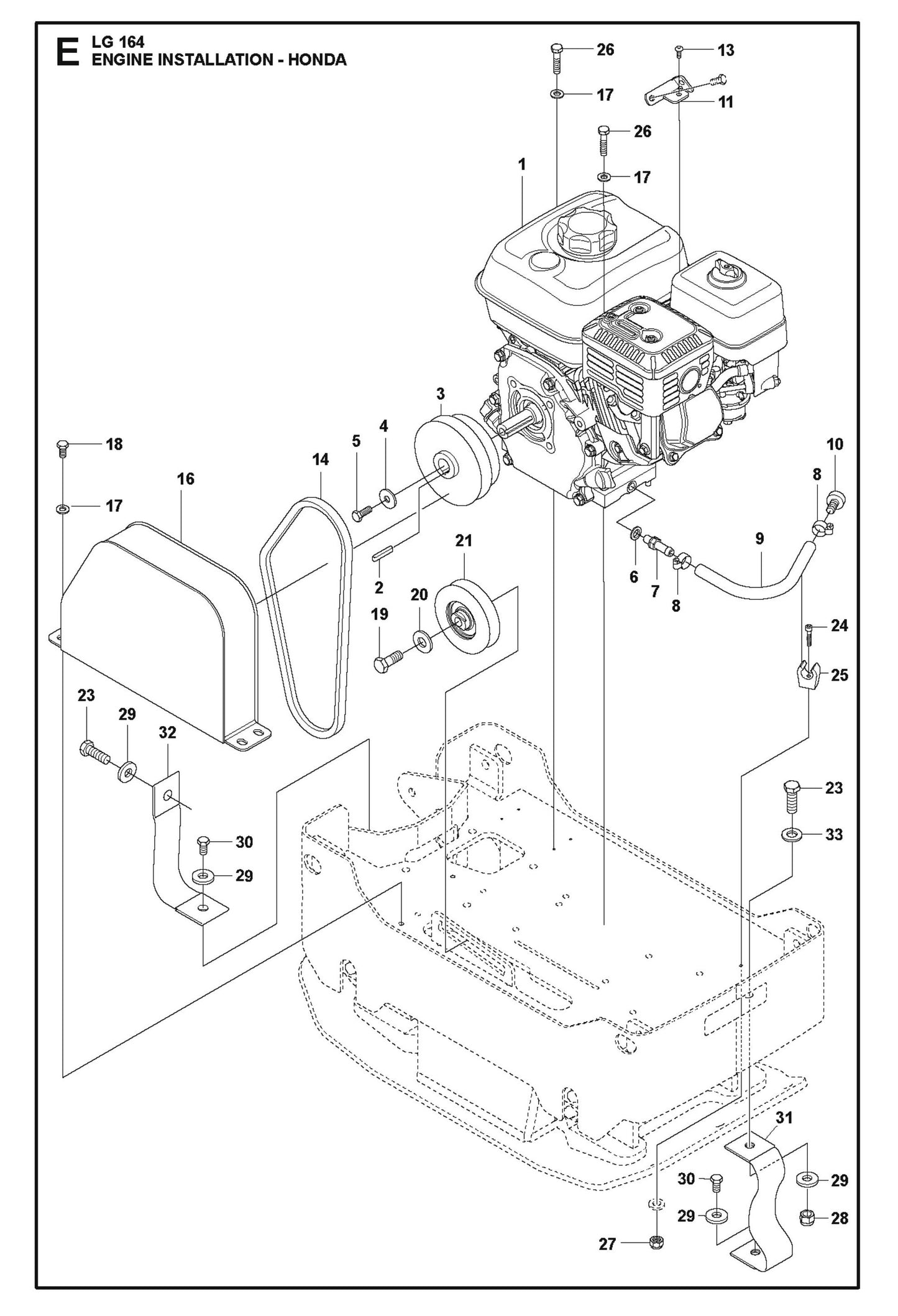 Engine Installation - Honda Parts For LG 164 Diesel By Husqvarna