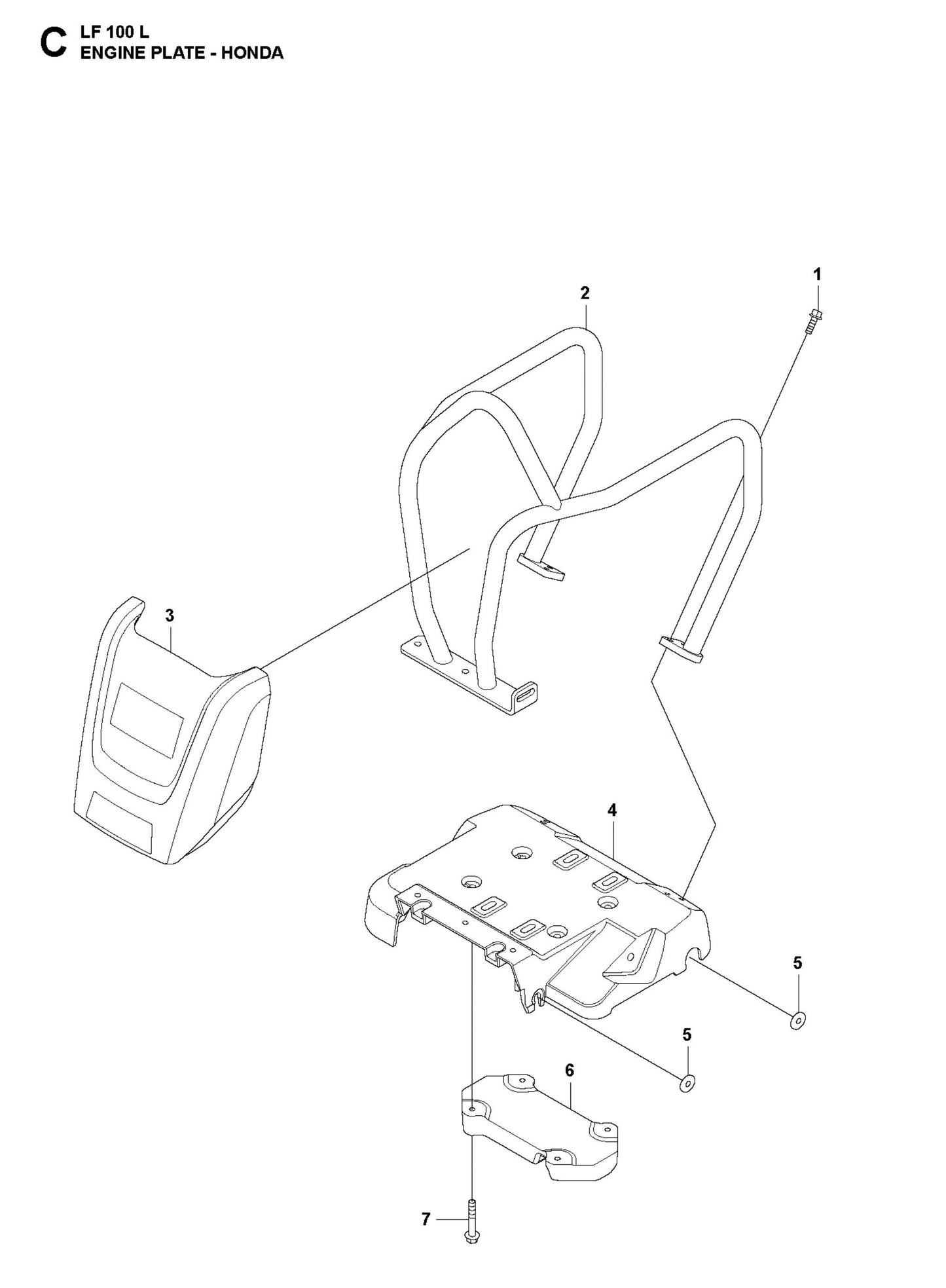 Engine Plate-Honda Parts For LF 100 LAT Diesel By Husqvarna
