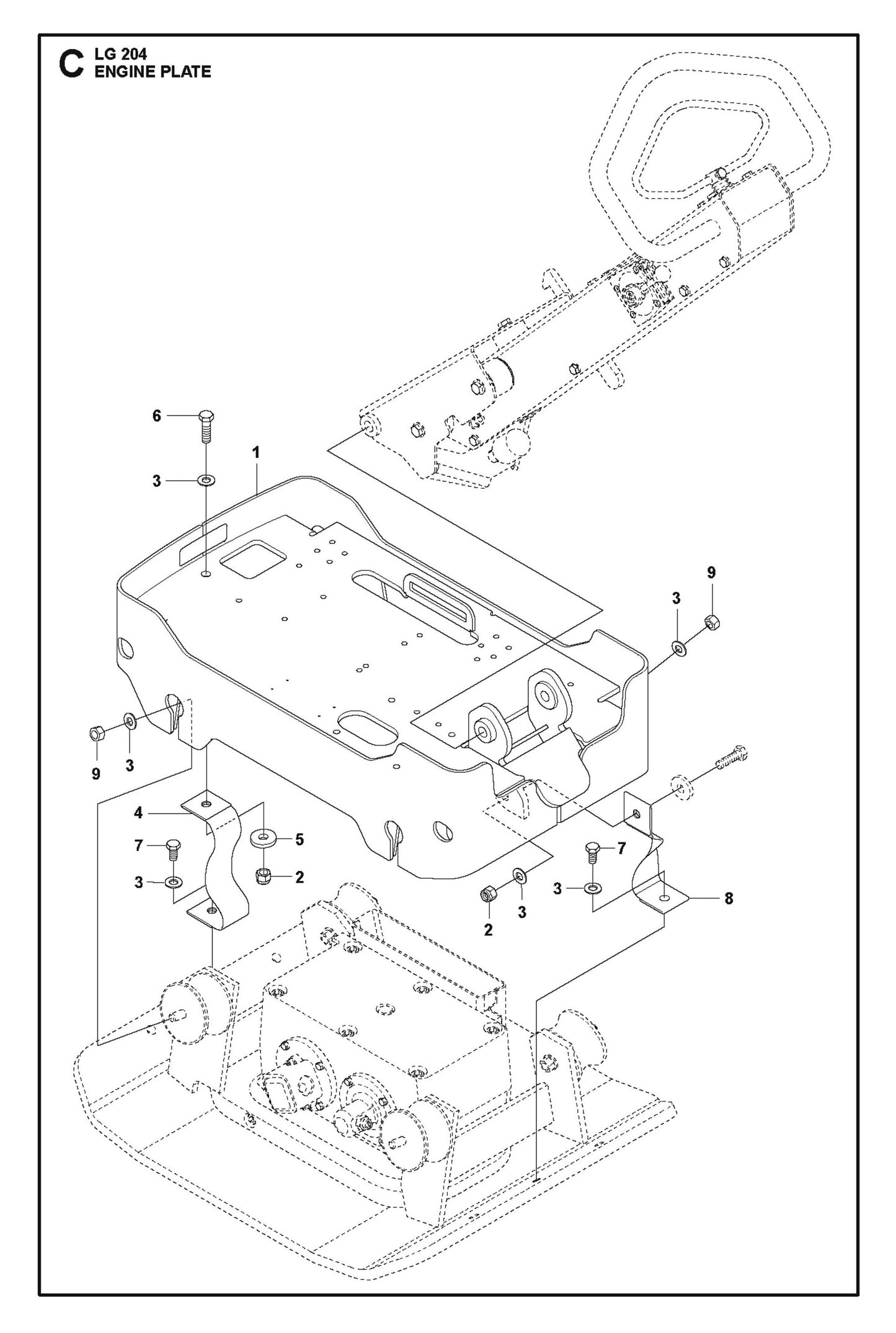 Engine Plate Parts For LG 204 Petrol By Husqvarna