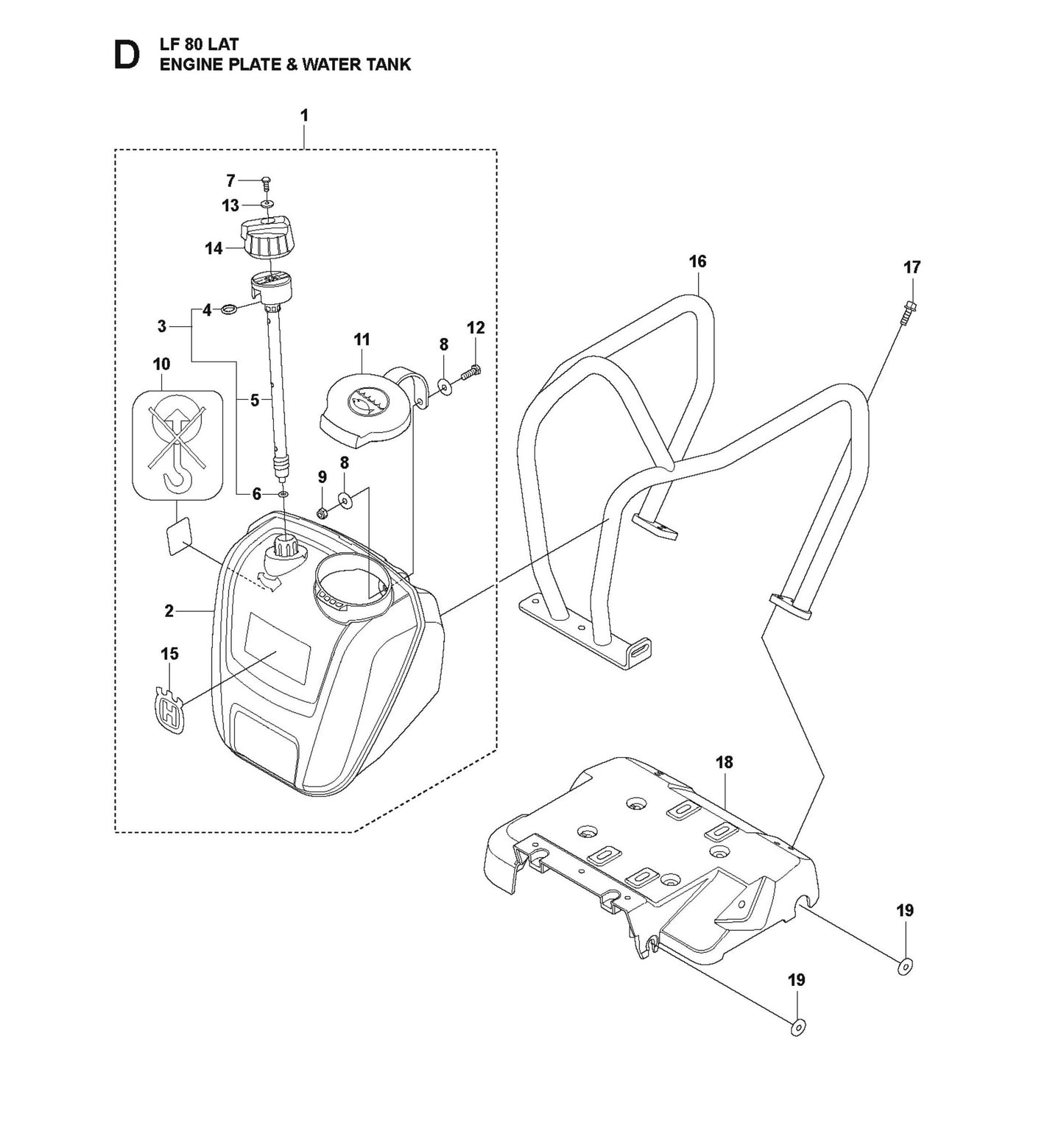 Engine Plate and water Tank Parts For LF 80 LAT By Husqvarna