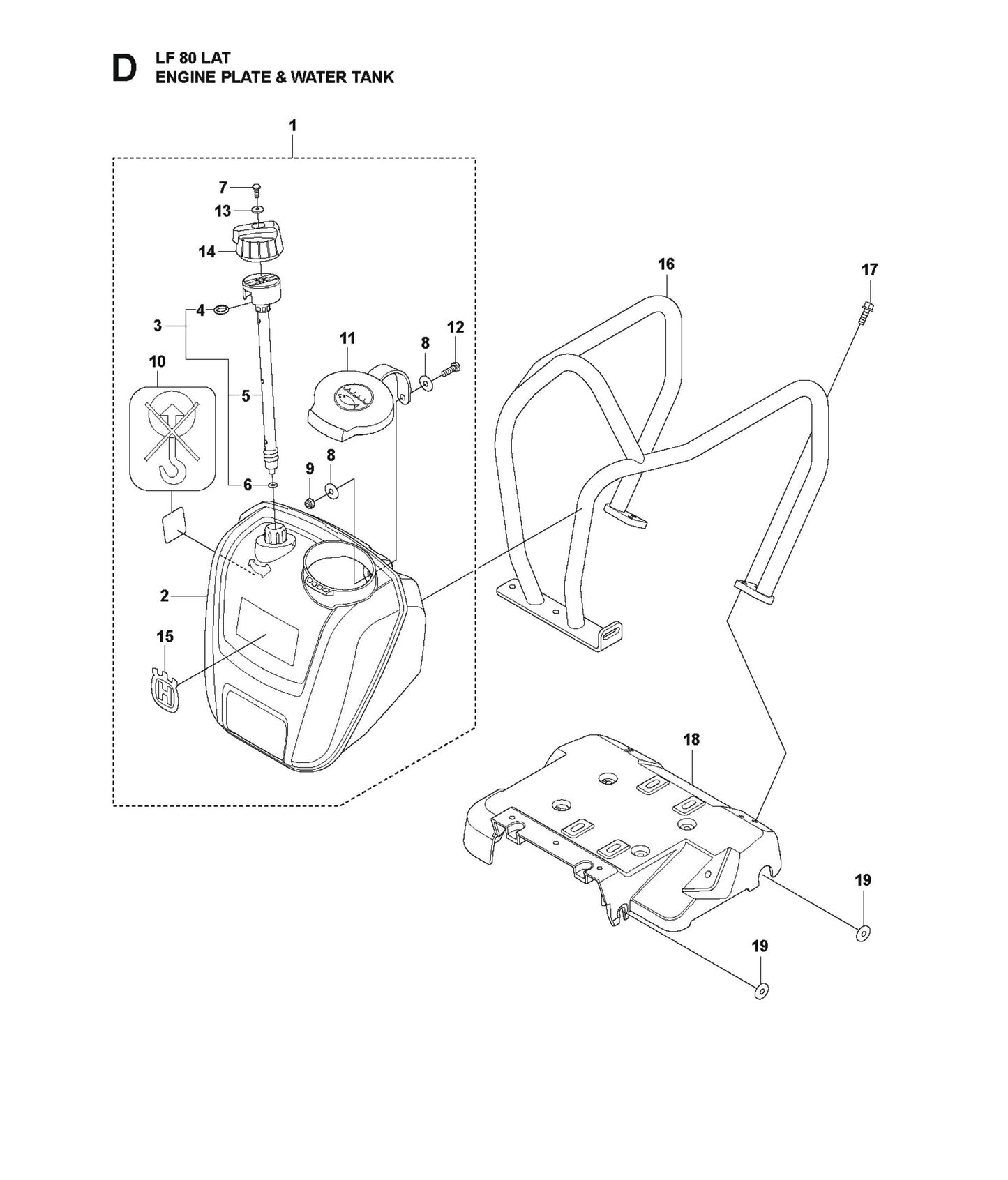 Engine Plate and water Tank Parts For LF 80 L By Husqvarna
