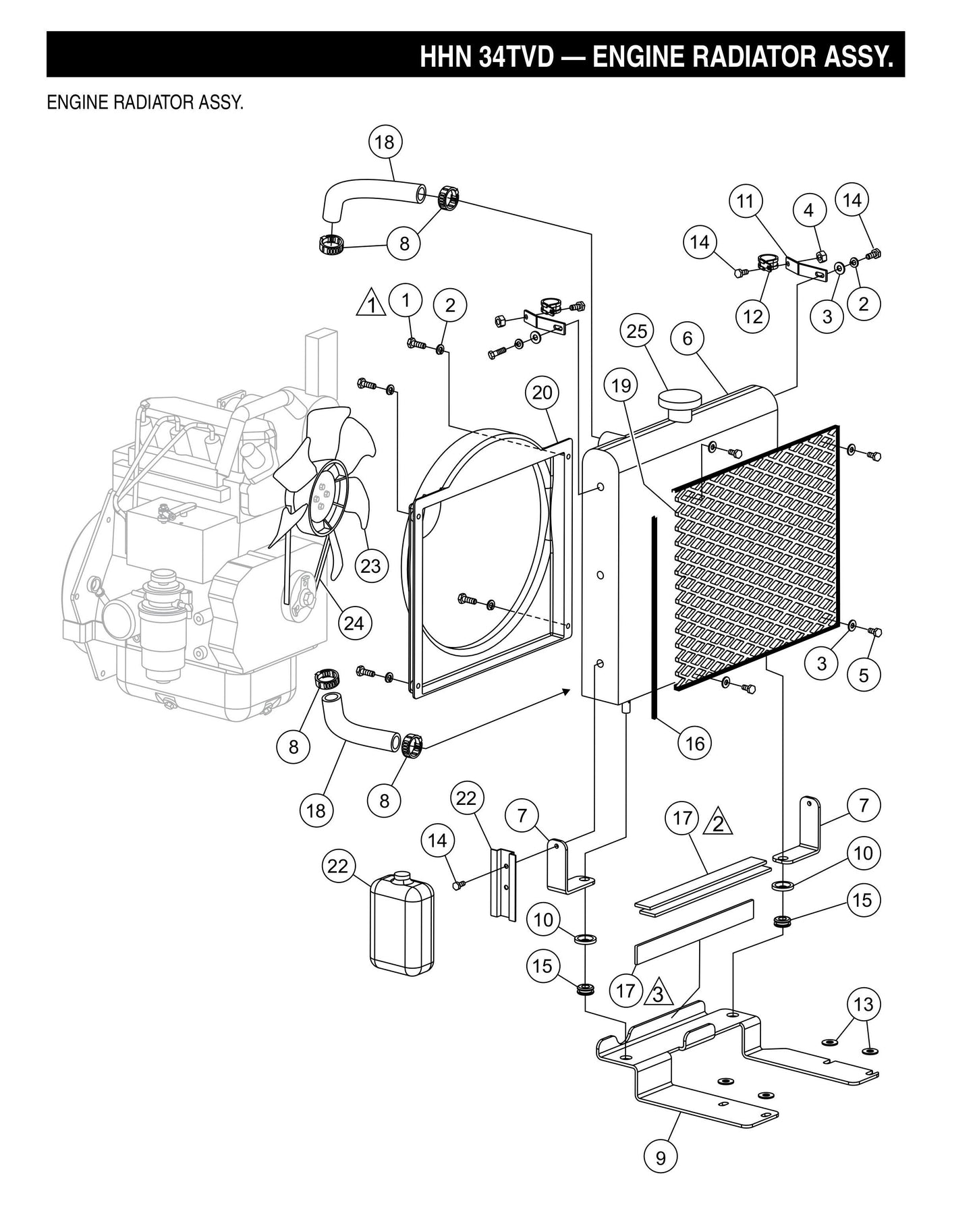HHN-34TVD Engine Radiator Assembly