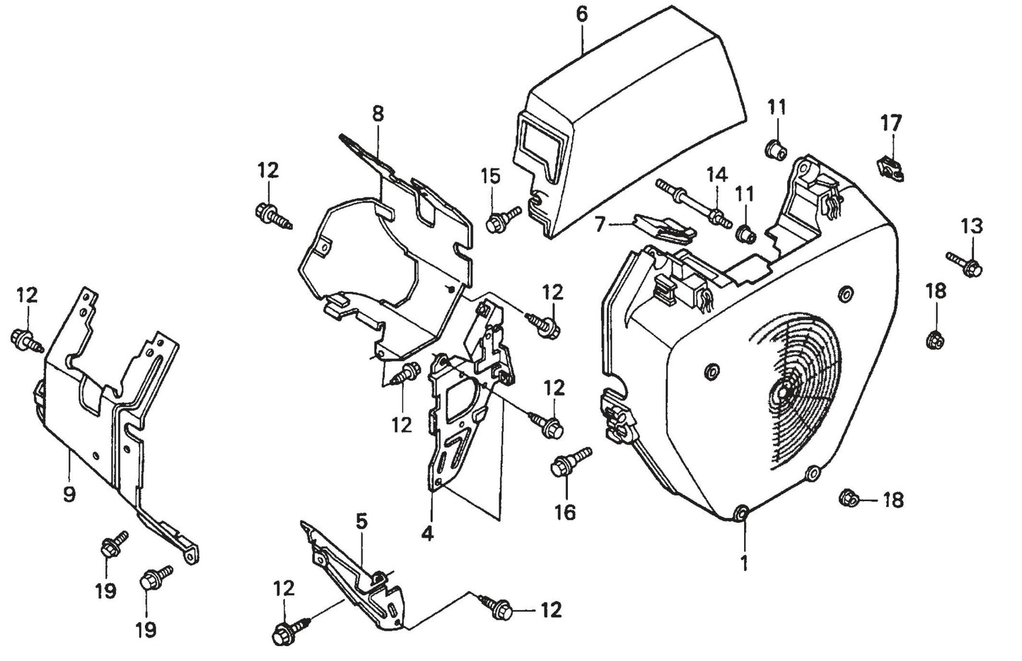 Honda GX620TXF2 Engine Fan Cover Assembly Parts For SP2 CE13H20 SCE13H20 SCE20H20 By Multiquip