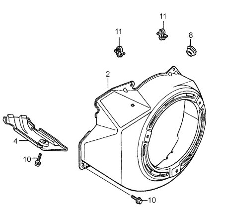 GA6HB GA6HEB HONDA GX340R2EDE2/EDN2 Fan Cover Assembly Parts By Multiquip