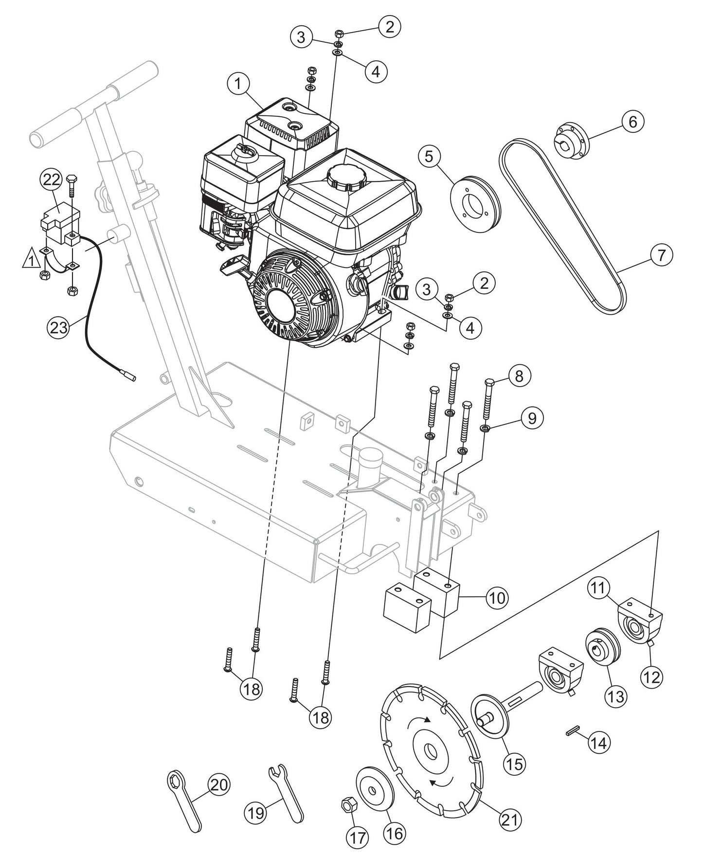 Engine And Blade Drive Assembly Parts For FCG1-6HA Series by Multiquip